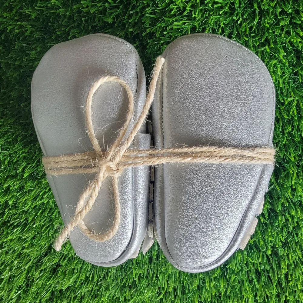 Baby Moccasins Metalic Silver 3-6 months